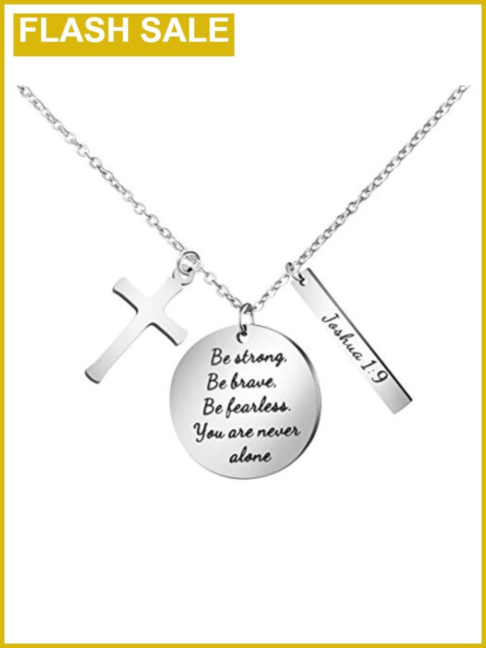 Memgift Bible Verse Cross Pendant Christian Necklace Prayer Charm Religious